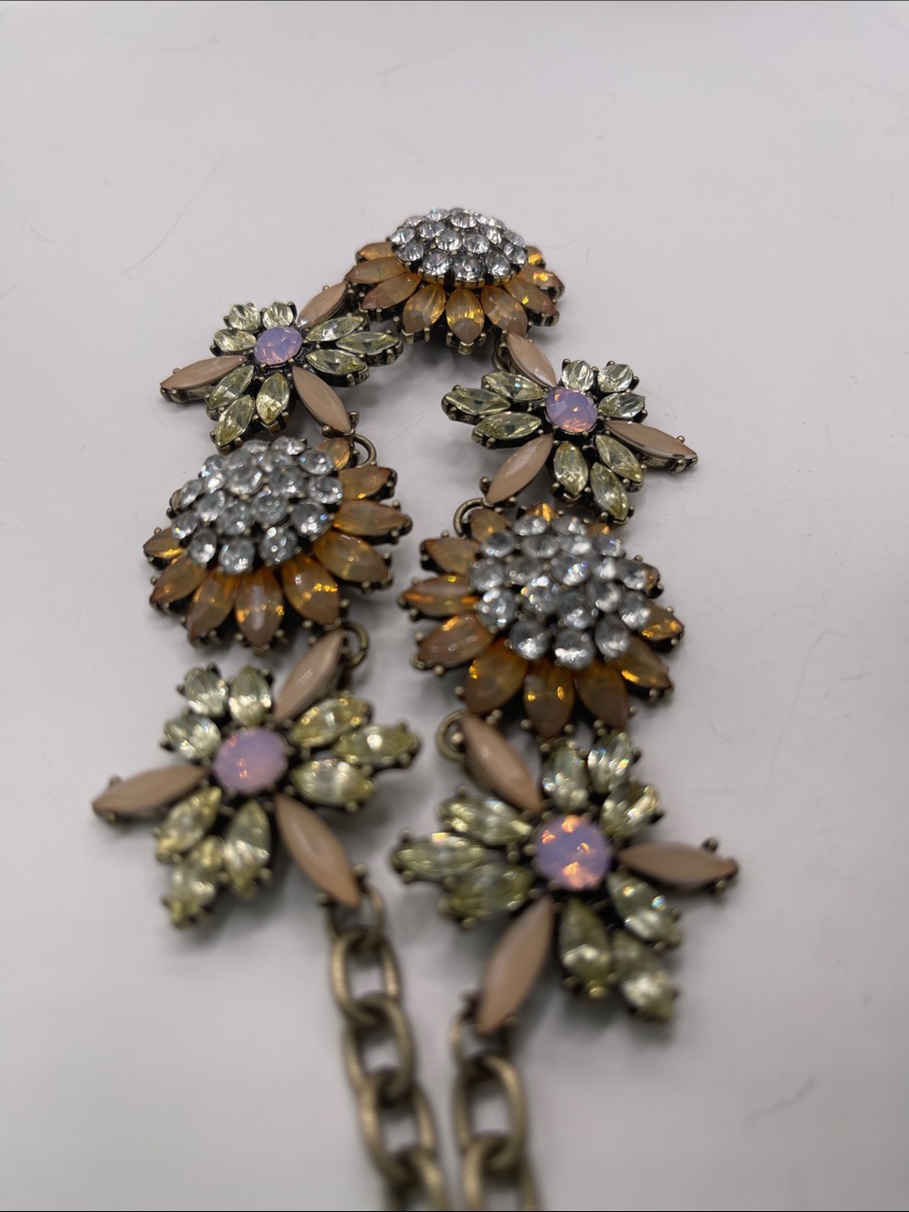 ❤️ Vintage Floral Rhinestone Chunky Statement Necklace - Picture 5 of 6